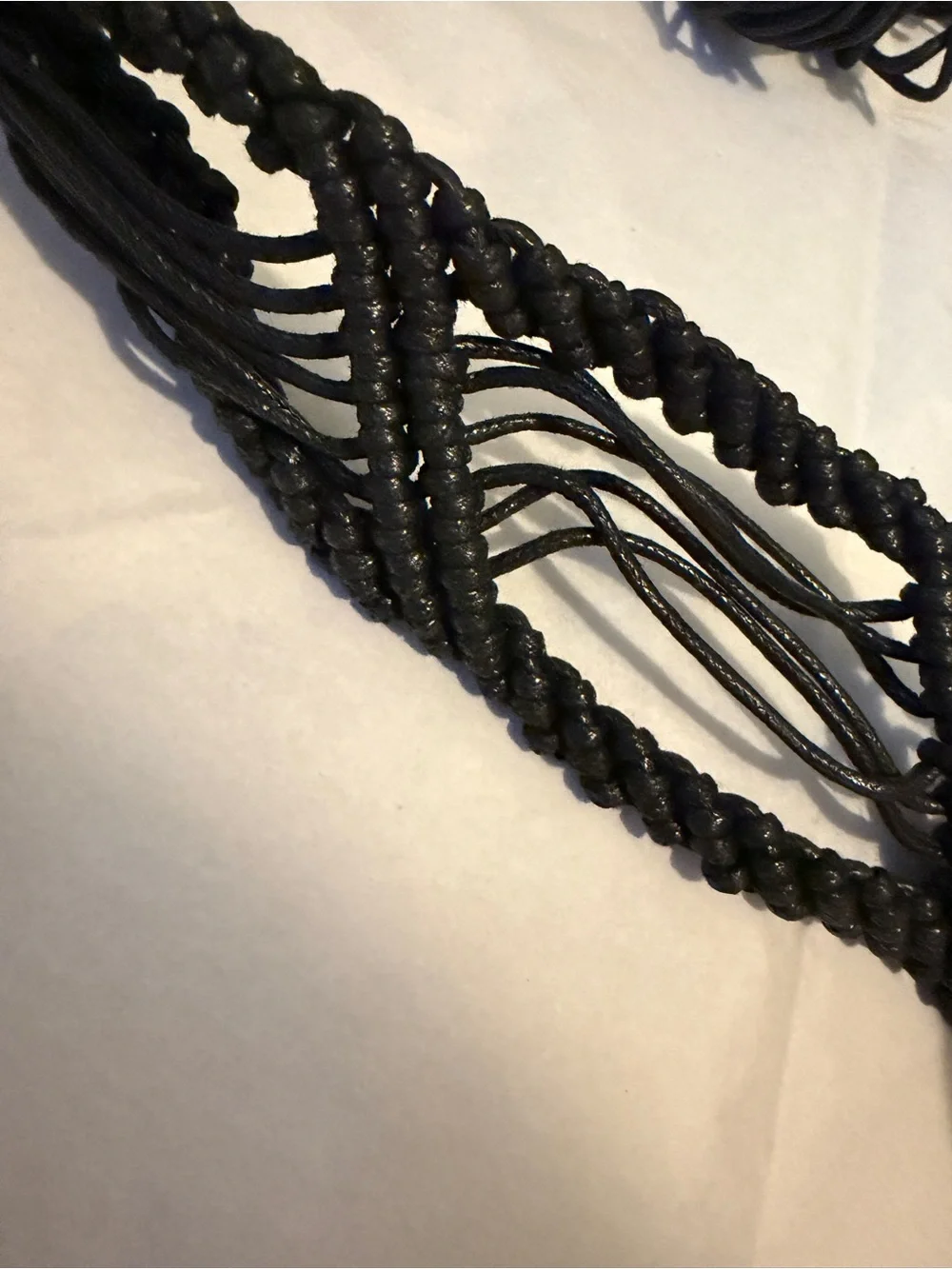 NEW Elan Crochet Belt in Black / 36 inches